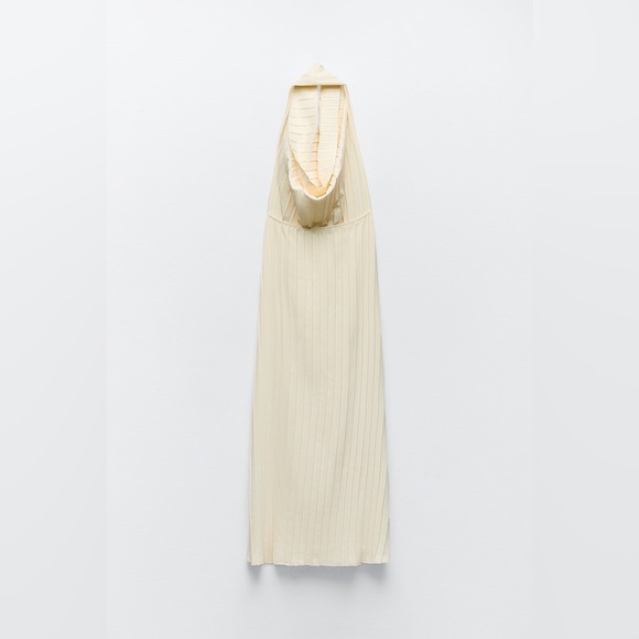 ZARA PLEATED HALTER DRESS - Picture 14 of 16